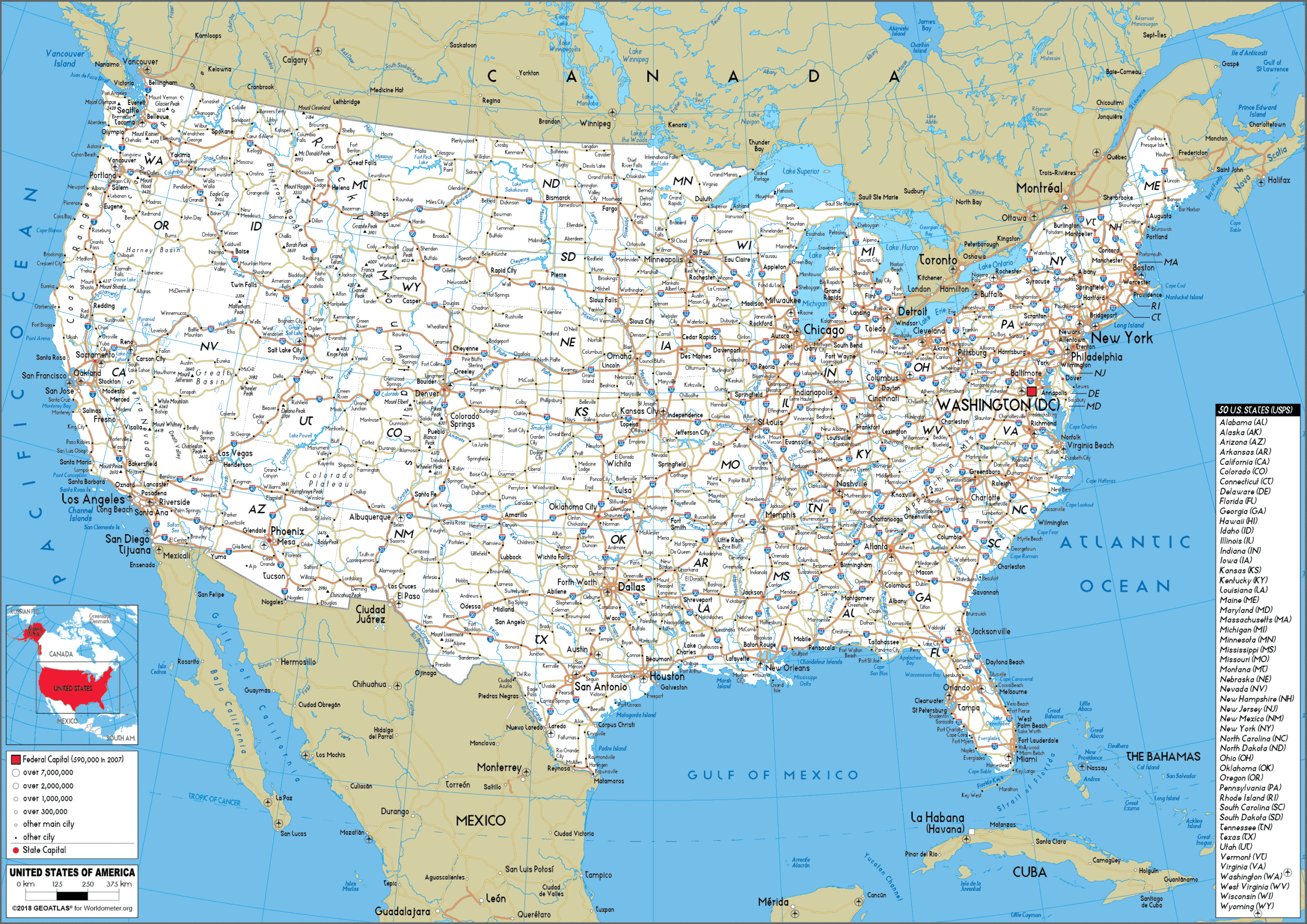 Travel Map of Usa With States And Cities