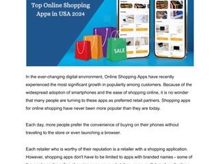 Best Online Shopping Apps in the Usa-2024