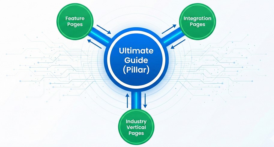 The Ultimate Guide to SaaS SEO: Scaling ARR from $0 to $10M 5 Content Architecture The Topic Cluster Model