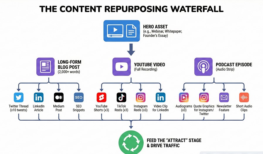 The Content Repurposing Waterfall (Your Fuel Source)
